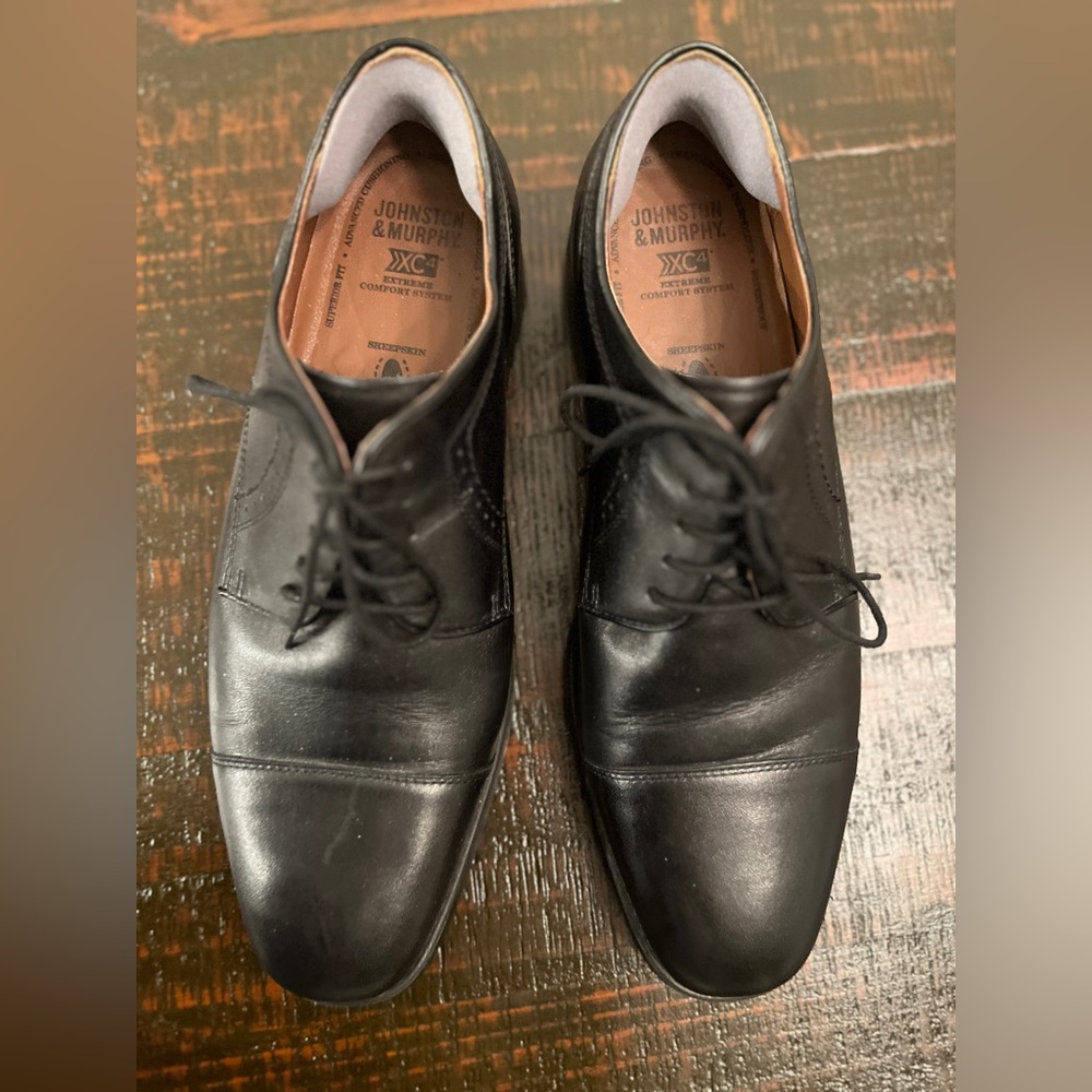 Johnston & Murphy Maddox Cap Toe Black Oxford XC4 Dress Shoes Size 11 X W EUC - Picture 4 of 11